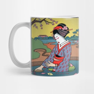 Traditional Japanese woman ukiyo-e Mug